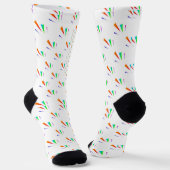 Weiße Kniestrümpfe mit schwarzen Fersen  Socken (Gewinkelt)