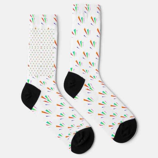 Weiße Kniestrümpfe mit schwarzen Fersen  Socken (Rechts)