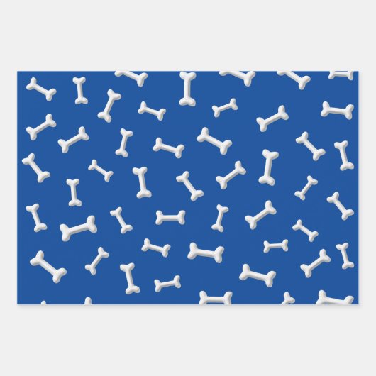 Weiße Knochen im blauen Hintergrund Geschenkpapier Set (Vorderseite 2)