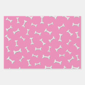 Weiße Knochen im rosa Hintergrund Geschenkpapier Set (Vorderseite)