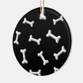 Weiße Knochen im schwarzen Hintergrund Keramik Ornament (Links)