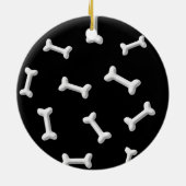 Weiße Knochen im schwarzen Hintergrund Keramik Ornament (Hinten)