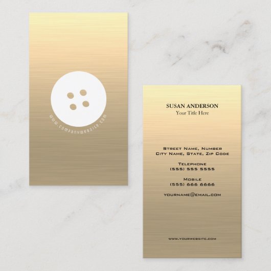 Weiße Knopfnähte, Schneider Visitenkarte (Vorne/Hinten)