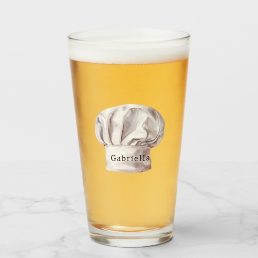 Weiße Kochmütze Glas (Vorne (Gefüllt))