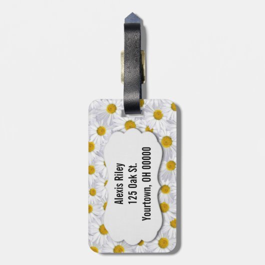 weiße Kollage mit abgeschrägtem Tag Gepäckanhänger (Rückseite vertikal)