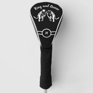 Weiße Könige und Königinnen Schwarzer Löwe und Löw Golf Headcover