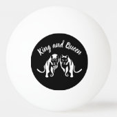 Weiße Könige und Königinnen Schwarzer Löwe und Löw Tischtennisball (Rückseite)