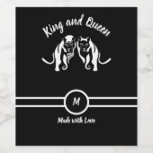 Weiße Könige und Königinnen Schwarzer Löwe und Löw Weinetikett (Einzelnes Label)