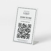 Weiße kontaktlose Prüfung zur Bezahlung des QR-Cod Sockelschild (Vorderseite)