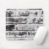Weiße Kontrast-Industrie-Rustikal-Backstein-Textur Mousepad (Mit Mouse)