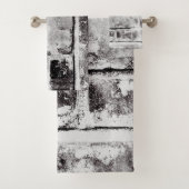 Weiße Kontrast Industrie rustikale Ziegeltextur Badhandtuch Set (Insitu)