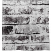 Weiße Kontrast Industrie rustikale Ziegeltextur Duschvorhang (Vorderseite)