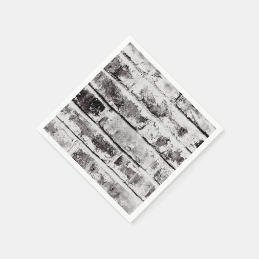 Weiße Kontrast Industrie rustikale Ziegeltextur Serviette (Ecke)