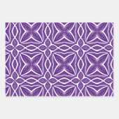 Weiße konzentrische Sterne mit lila Hintergrund Geschenkpapier Set (Vorderseite)