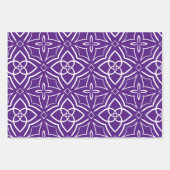 Weiße konzentrische Sterne mit lila Hintergrund Geschenkpapier Set (Vorderseite 3)
