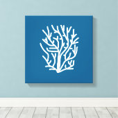 Weiße Korallen auf blauem Wasser Leinwanddruck (Insitu (Holzboden))