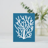 Weiße Korallen auf blauem Wasser Postkarte (Stehend Vorderseite)