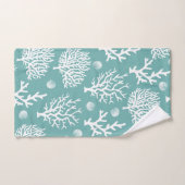 Weiße Korallen und Meeresgrün Badhandtuch Set (Handtuch)