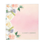 Weiße Korallenpfirsichblumen Sommername Notizblock (Vorderseite)