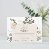 Weiße Korallenweiße, botanische Vegetation RSVP Karte (Stehend Vorderseite)