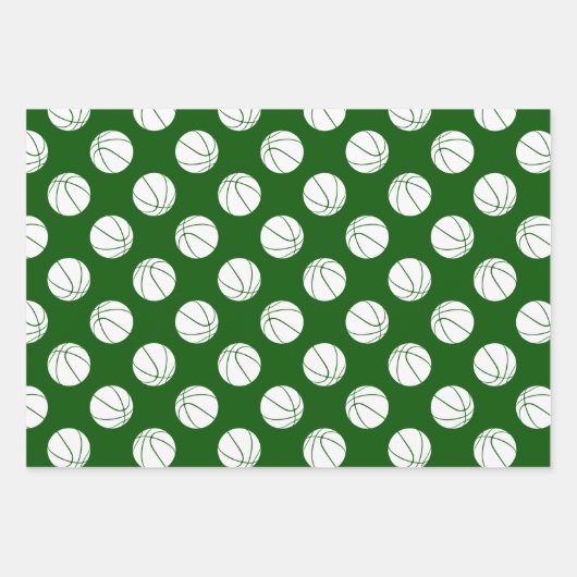 Weiße Korbbällchen Muster Geschenk Geschenkpapier Set (Vorderseite 2)