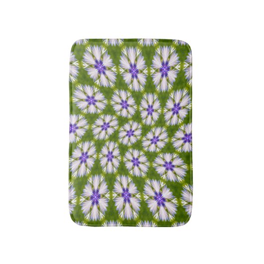 Weiße Kornblumen Muster Badematte (Vorderseite Vertikal)