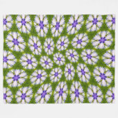 Weiße Kornblumen Muster Fleecedecke (Vorderseite (Horizontal))
