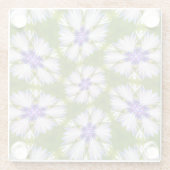 Weiße Kornblumen Muster Glasuntersetzer (Rückseite)