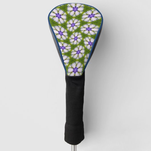 Weiße Kornblumen Muster Golf Headcover (Vorderseite)