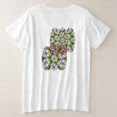 Weiße Kornblumen Muster Große Größe T-Shirt (Design Rückseite)