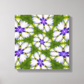 Weiße Kornblumen Muster Leinwanddruck (Vorderseite)