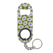 Weiße Kornblumen Muster Mini Flaschenöffner (Rückseite)