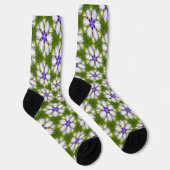 Weiße Kornblumen Muster Socken (Rechts)