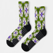 Weiße Kornblumen Muster Socken (Links)