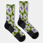 Weiße Kornblumen Muster Socken (Rechts)
