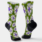 Weiße Kornblumen Muster Socken (Gewinkelt)
