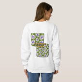 Weiße Kornblumen Muster Sweatshirt (Schwarz voll)