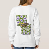 Weiße Kornblumen Muster Sweatshirt (Rückseite)