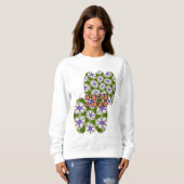 Weiße Kornblumen Muster Sweatshirt (Vorne ganz)