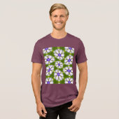 Weiße Kornblumen Muster Tri-Blend Shirt (Vorderseite voll)