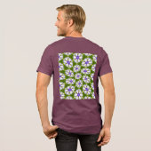 Weiße Kornblumen Muster Tri-Blend Shirt (Rückseite voll)