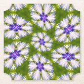 Weiße Kornblumen Muster Untersetzer (Vorderseite)