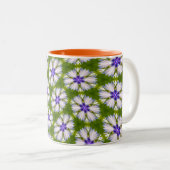 Weiße Kornblumen Muster Zweifarbige Tasse (VorderseiteRechts)