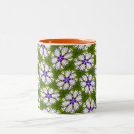 Weiße Kornblumen Muster Zweifarbige Tasse