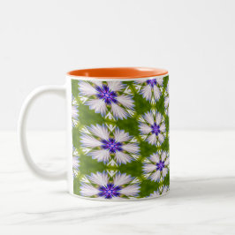 Weiße Kornblumen Muster Zweifarbige Tasse