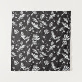 Weiße Kosmos-Blume: abgeschiedenes Muster. Wandteppich (Vorderseite (Horizontal))