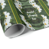 Weiße Kosmos-Blume und Personalisierte Biene Geschenkpapier (Rolleneckpunkt)