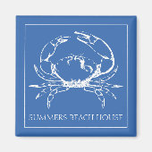 Weiße Krabbe an der Küste auf Personalisiertem kla Magnet (Vorne)