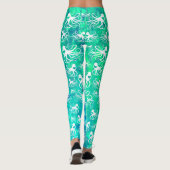 Weiße Krake auf Seafoam - Leggings (Rückseite)