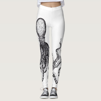 Weiße Kraken-Leggings Leggings